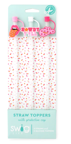 HOWDY YALL STRAW TOPPER SET