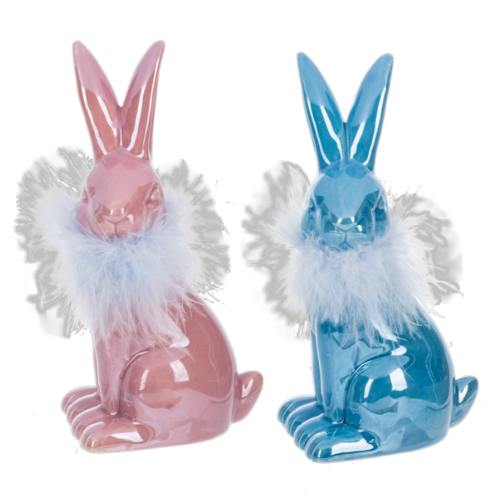 IRIDESCENT BUNNY FIGURINES