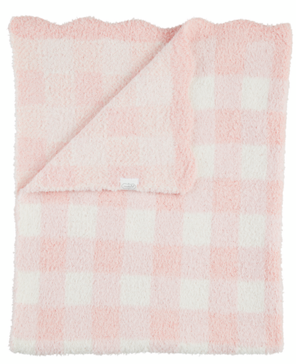 PINK GINGHAM CHENILLE BLANKET