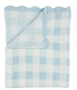 BLUE GINGHAM SCALLOP BLANKET
