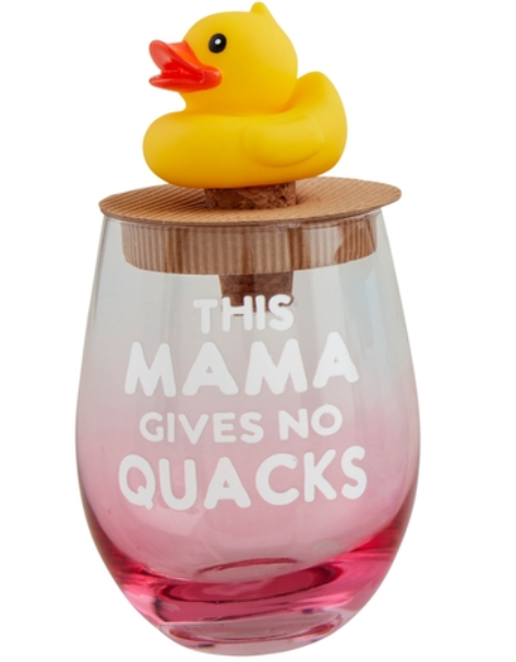 MOM WINE GLASS & TOPPER