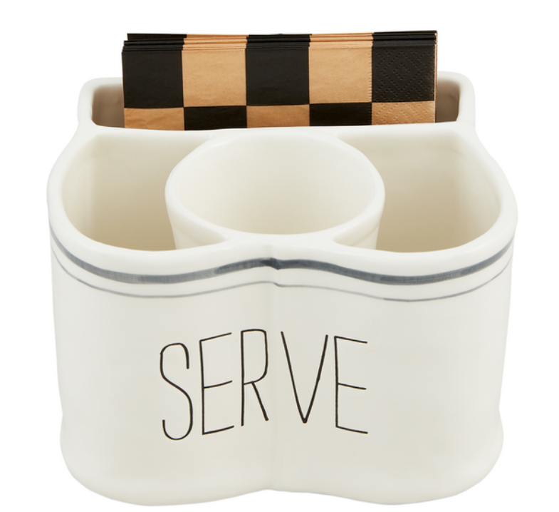 SERVE UTENSIL & NAPKIN CADDY SET