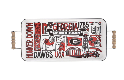 UGA COLLAGE ENAMEL TRAY