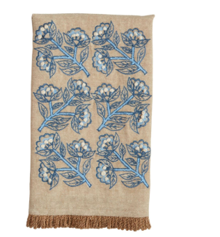 CORNFLOWER PRINT EMB TOWEL