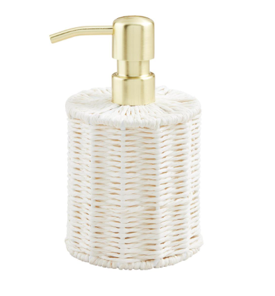 WHITE WOVEN SEAGRASS SOAP PUMP