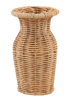 SKINNY RESIN BASKET WEAVE VASE