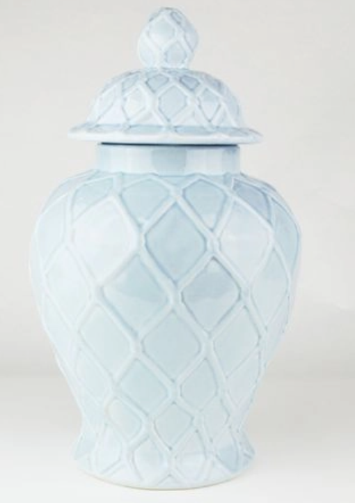 LARGE TEXTURED GINGER JAR LT BLU