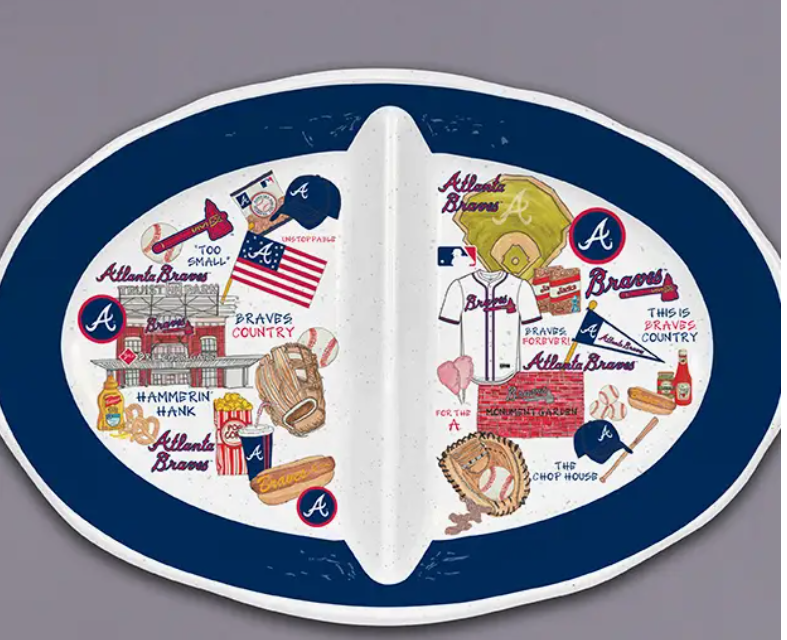 BRAVES MEL 2 SECTIONED PLATTER