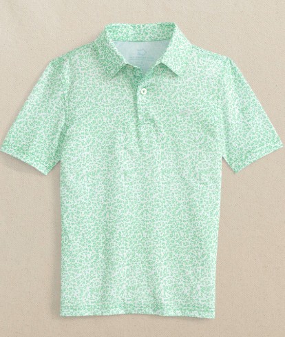 YTH GRN FLOWER FRENZY POLO