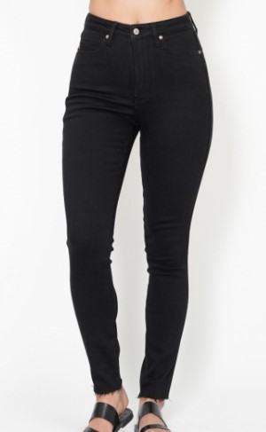 PLUS BLACK TUMMY CONTROL SKINNY HEM
