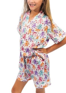 KIDS BANANAS SATIN PJ SET