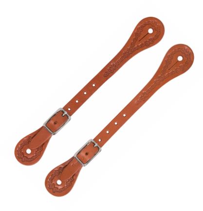 LEATHER BARBED WIRE SPUR STRAP