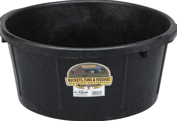 BLACK ROUND RUBBER FEEDER 6.5GAL