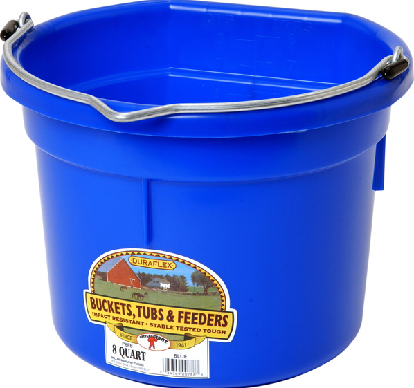 BLUE FLAT BACK BUCKET 8QT