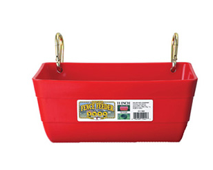 RED FENCE FEEDER W/CLIPS 11"