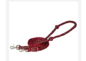 DK RED/CHARCOAL BARREL REINS