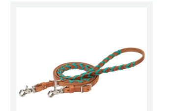 TURQUOISE LACED BARREL REINS