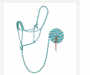 TURQ/GRAY BRAIDED ROPE HALTER