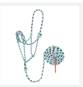 TURQ/BROWN/TAN ROPE HALTER