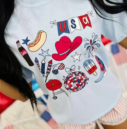 YTH USA COOKOUT COLLAGE TEE
