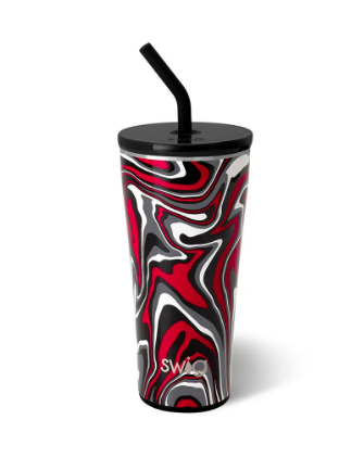 FANZONE BLACK RED STRAW TUMBLER