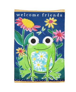 WELCOME FROG GARDEN FLAG