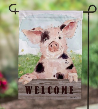 SPOTTED PIG GARDEN FLAG