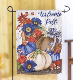 WELCOME FALL NTRL SUEDE FLAG