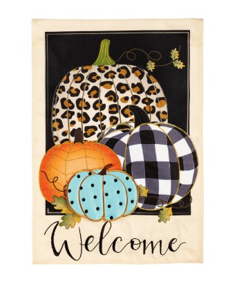 MIXED PRINT PUMPKINS GRDN FLAG