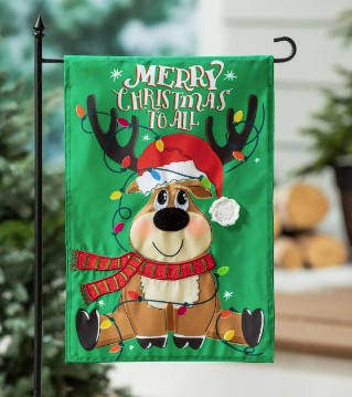 MERRY XMAS TO ALL APPLIQUE FLAG