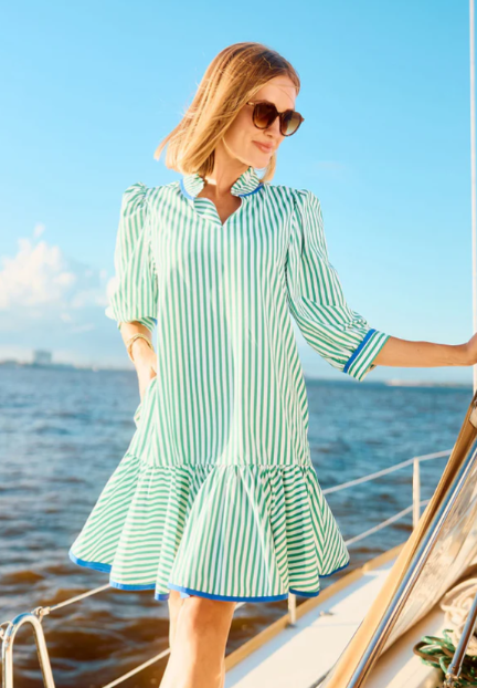 LINED UP GREEN NAOMI DRESS