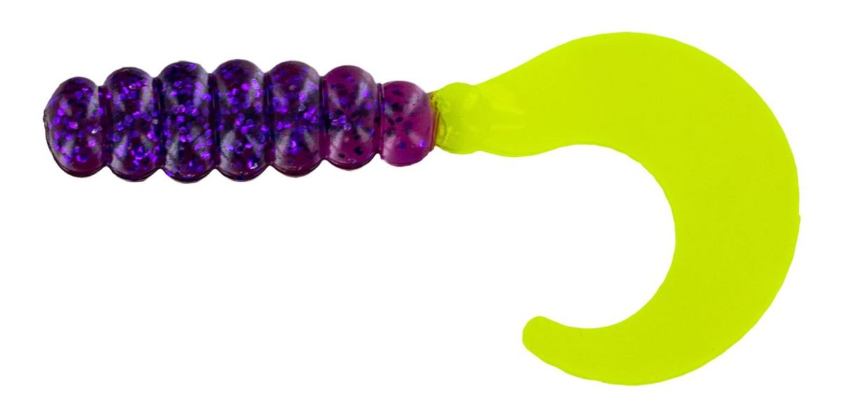 PURPLE GLITTER FAT GRUB 2" 10PK