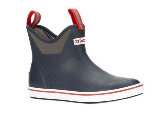 MENS NAVY RED ANKLE DECK BOOT