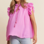 RUFFLE TASSLE BLOUSE