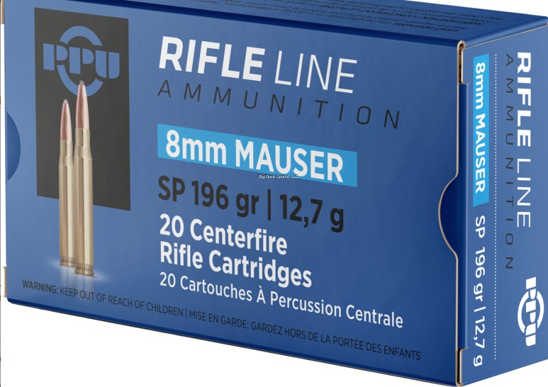 PPU 8MM MAUSER SP 196GR 20RDS