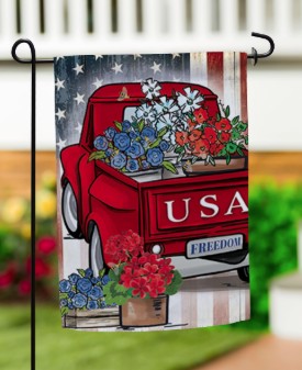 USA TRUCK SUEDE GARDEN FLAG