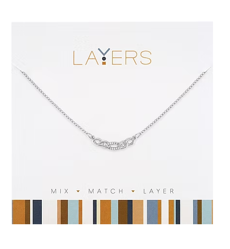 SILVER INTERLOCKING LINK NECKLAC