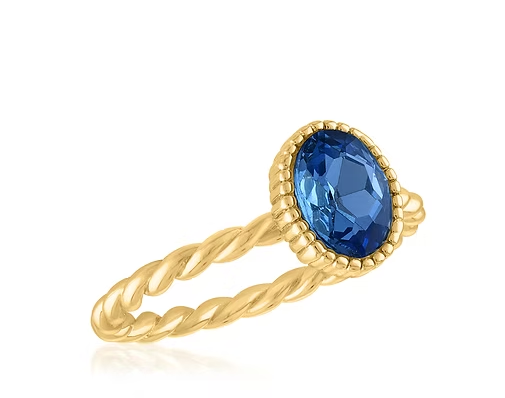 LIGHT SAPPHIRE OVAL LAYERS RING