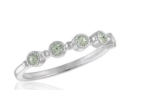 CHRYSOLITE ETERNITY STACK RING