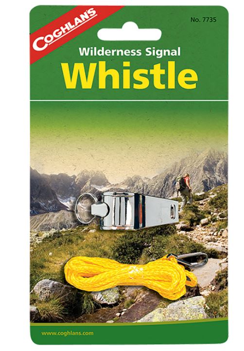 NICKEL CAMP WHISTLE W/LANYARD