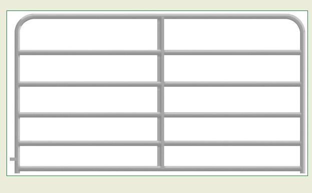 6 BAR GALV ROUND CRN GATE 8'