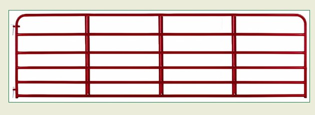 6 BAR RED ROUND CRN GATE 16'