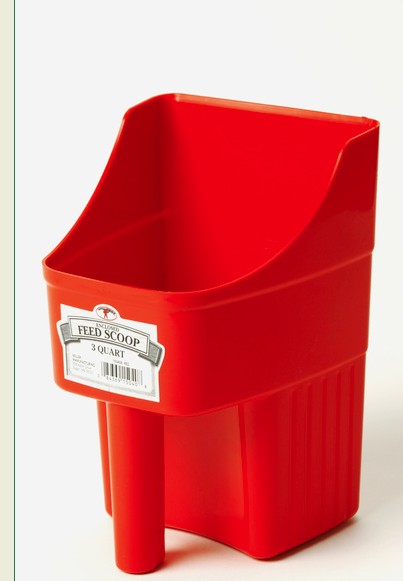 3 QT FEED SCOOP RED