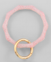 PINK GLITTER BAMBOO KEYCHAIN