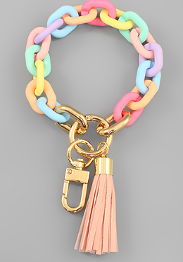 COLOR CHAIN & TASSEL KEYCHAIN