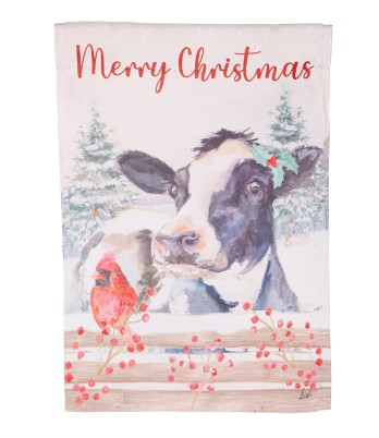 FARMHOUSE COW CARDINAL FLAG