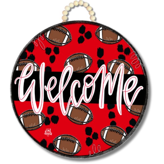 FOOTBALL RED BLACK DOORHANGER