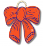 ORANGE & PURPLE BOW DOOR HANGER
