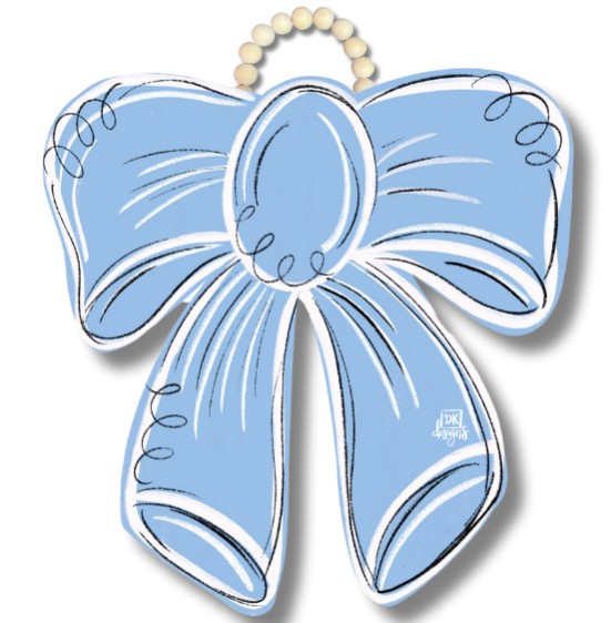 BLUE BOW DOOR HANGER