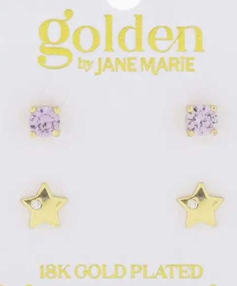 KIDS ROSE QUART HEARTS EARRINGS